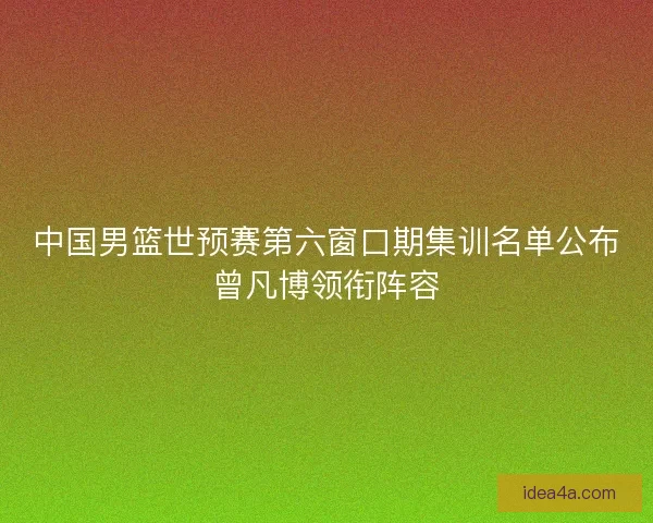中国男篮世预赛第六窗口期集训名单公布曾凡博领衔阵容